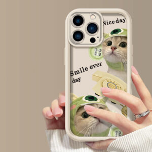 Nice Day Kitten Silicone Funny Phone Case For iPhone 11 12 13 14 15ProMax XS X XR 7 8 6 Plus SE2020 Camera Lens Protection Cover