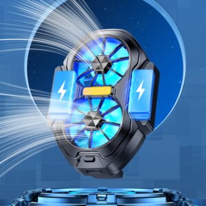 Dual Fan Mobile Phone Radiator Plug-in/Rechargeable Cell Phone Cooling Fan Air Cooling Type-C for Android IOS PUBG Game Cooler