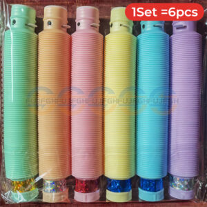 6PCS/Pack Colorful Pop Tubes Sensory Toy For Adult Fidget Stress Relieve Toys Kids Folding Toy Bellows Children Squeeze Toys