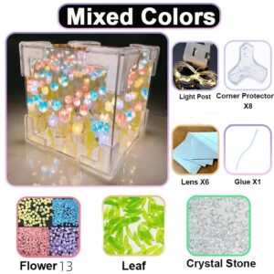 Creative Diy Tulip Nightlight Flower Sea Cube Small Night Lamp Decor Atmosphere Lamp Valentine’s Day Birthday Gift