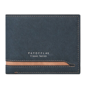 Men’s Fashion Business Short Wallet With Card Slots Horizontal Soft PU Leather Wallet