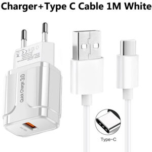 18W 3A Fast Charging Type C USB Charger Cable For Samsung S21 S20 Ultra A50 A70 A51 A71 Note 20 10 Plus Xiaomi Huawei iPhone