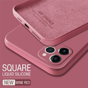 Fashion Straight Edge Liquid Silicone Case For iPhone 15 14 13 12 11 Pro mini Original Case XR X XS MAX 7 8 Plus SE 2020 Cover