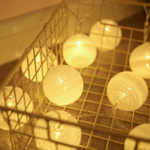 20LED Cotton Balls String Lights Garland Fairy Street Lights Christmas Decorations for Home Outdoor Wedding Garden Patio Lights