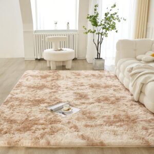 VIKAMA Tie-Dye Plush Carpet 1.3x2FT Living Room Soft Girls Bedroom Bed Blanket Children’s Room Decorative Non-Slip Floor Mat