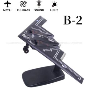 1:50 Fighter Aircraft Toy, Pullback & Go with Light Sound, Scale Rafale F22 F35 B2 J10 Diecast Jet Plane Model Kid Boy Baby Gift