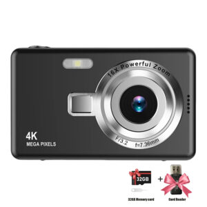 Camera 4K HD 1080P Portable Vlogging Digital Camera 96MP Autofocus Vlogging Camera 2.4 Inch IPS Screen for Kid Adult Photography