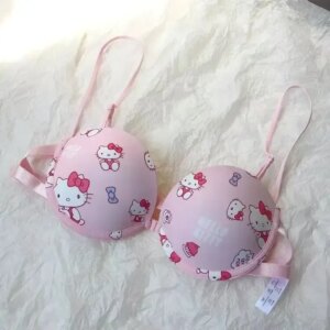 Kawaii Sanrio Bra Set Hello Kitty Sweet Underwear Panties And Bra Set Push-up Bra Comic Underwear Sexy Pure Desire Bra Girl Gift