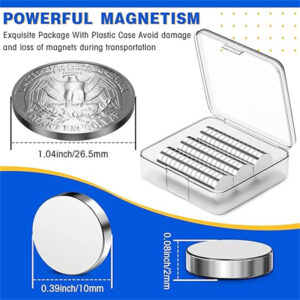 10×2/10×3/12x3mm-Neodymium Disc Magnets Heavy Duty,Rare Earth Magnets Round Small Magnets Refrigerator Magnets for Crafts Whiteb