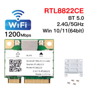 Dual Band Mini Pcie RTL8822CE 1200Mbps WiFi Card Bluetooth 5.0 Wireless Adapter 802.11ac WIFI dongle For Win10/11 Better 7260HMW