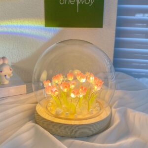 Handmade DIY Tulip Cloud Flower Sea Small Night Light Creative Light Atmosphere Light Transparent 7 Night Lovers’ Best Friend