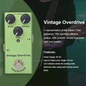 Miwayer Electric Guitar Effects Pedal Vintage Overdrive/Distortion Crunch/Distortion/US Dream/Classic Chorus/Vintage Phase