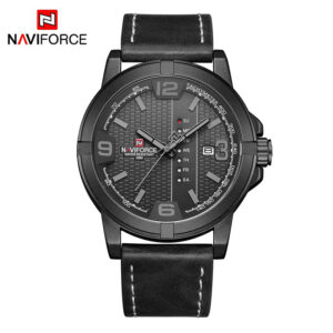 NAVIFORCE Casual Men Leather Strap Watches Military Sport Waterproof Male Wristwatch Quartz Calendar Man Clock Relogio Masculino