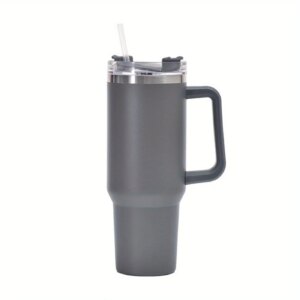 Tumbler with Handle Lid Straw 40oz Stainless Steel Water Bottle Vacuum Thermos Cup Travel Car Thermal Coffee Mug Cap Sport