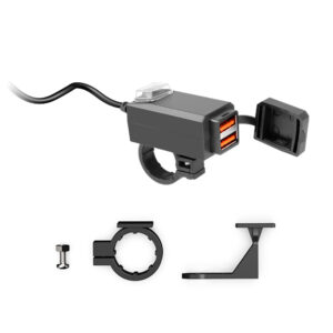 Motorcycle Vehicle-Mounted Charger Waterproof USB Adapter 12V Phone Dual USB Port Quick Charge 3.0 With Switch Moto Accessory