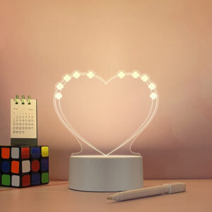1 PC 3D Night Light DIY Writing Board Acrylic Intelligent White Base with Handwriting Pen Message Board Creative Gift Transparen