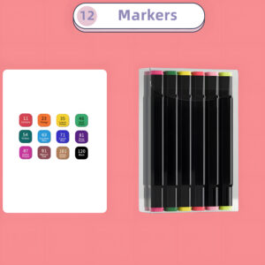 12-168 Colors Alcohol Markers Dual Tip Permanent Art Markers for Coloring,Illustrations,and Sketching,Manga Markers Kids Adult