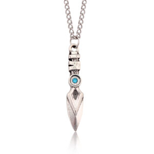 Game Valorant Necklace Jett Cosplay Unisex Blade Storm Knife Blue Crystal Pendant Choker Fashion Jewelry Accessories Toy Gifts