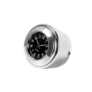 7/8″ Motorcycle Clock Chrome Waterproof Bike Handlebar Mount Quartz Watch Aluminum Luminous Clock Moto Accessories Universal ∩╗┐