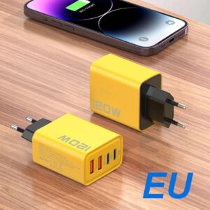 120W USB Charger QC 3.0 Type C PD Fast Charge For iPhone 12 13 Samsung S21 Huawei Xiaomi Mobile Phone EU/US Plug Wall Charger