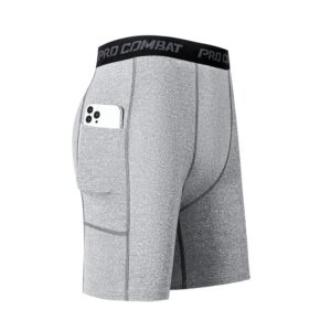 1 Article High Performance Men’s Compression Shorts with Pocket – Quick Dry, Breathable, and Stretchy Base Layer for Sports, Gym