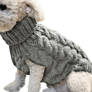 Puppy Sweaters High Collar for Small Medium Dogs Cats Clothes Winter Warm Pet Turtleneck Chihuahua Vest Soft Yorkie Coat Jacket