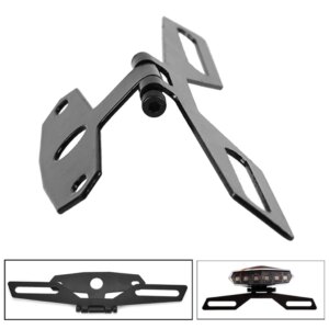 Motorcycle License Plate Bracket Taillight Mount Support Folding Number Plate Frame Holder Mount Universal Motorbike Accessories