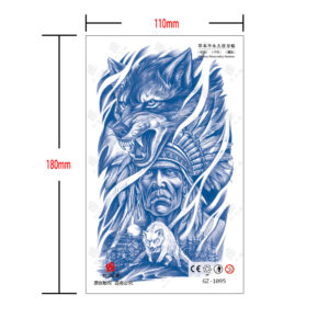 Long Lasting Waterproof Juice Temporary Fake Tattoo Stickers,Beast Lion Tiger Wolf Skull Cross Angel for Woman Man Cool Body Art