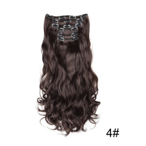 16Clips Clip In Hair Extension Long Wavy Synthetic Wigs For Women 6Pcs/Set 24Inch Corn Curly Fake Hairpiece Heat Resistant Fiber