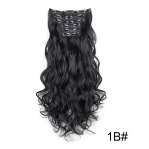 16Clips Clip In Hair Extension Long Wavy Synthetic Wigs For Women 6Pcs/Set 24Inch Corn Curly Fake Hairpiece Heat Resistant Fiber