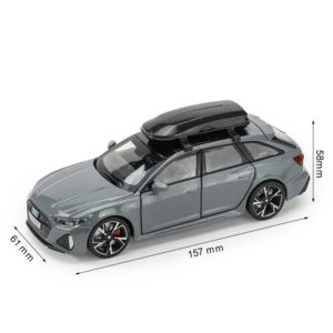 1:32 Audi RS6 Toy Car Model with Sound Light Doors Opened Alloy Diecast Model Vehicle Collection Toy for Boy Adult Festival Gift