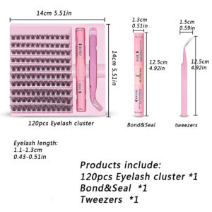 Diy Lash Extension Kit,Cluster Eyelash Extension Kit,Individual Lashes Kit,Lash Bond and Seal,Lash Glue and Lash Applicator