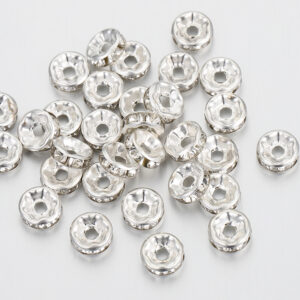 100 pcs/lot Rhinestone Rondelles Crystal Beads Flat 4 6 8 10mm Loose Spacer Beads for DIY Jewelry Making Accessories Supplies