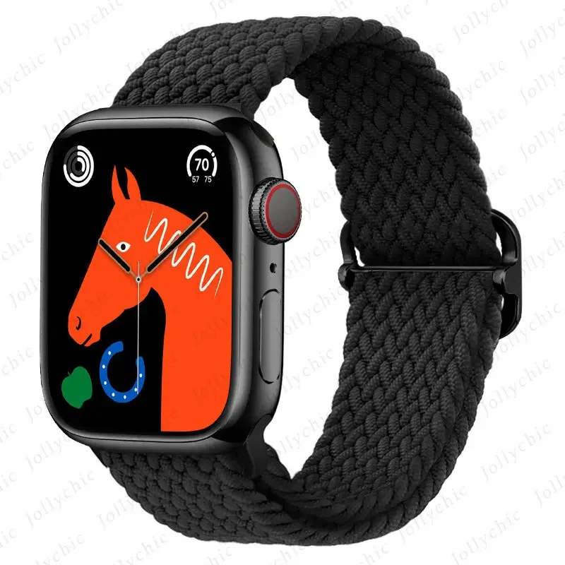 Braided Solo Loop For Apple watch Ultra band 40mm 44mm 41mm 38mm 49mm 45mm Elastic Nylon bracelet iWatch series 9 8 7 3 se strap