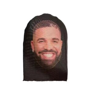 New 3D Printed Kanye Mask Elastic Mesh Full Face Mask for Men Women Cosplay Headwear Hip Hop Fashion Balaclava Hood Hat Headgear