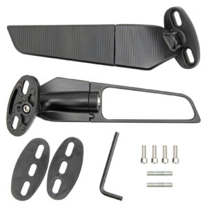 2pcs Motorcycle Rearview Mirror Adjustable Rotating Wind Wing Mirror Replacement for Ninja 250 300 H2 H4