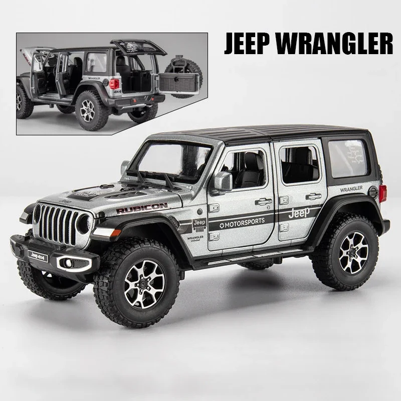 1:22 Jeeps Wrangler Rubicon Alloy Model Car Toy Diecasts Metal Casting Pull Back Sound and Light Car Toys For Children Vehicle