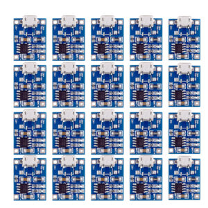 20-1PC TP4056 5V 1A 18650 Lithium Battery Charger Module Charging Board with Protection Micro USB Type-C Battery Charger Module