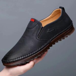 Spring and summer men’s leather shoes slip-on business soft bottom driving shoes versatile casual soft leather men’s shoes peas shoes