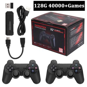X2 Plus 256G 50000 Games GD10 Pro 4K Game Stick 3D HD Retro Video Game Console Wireless Controller TV 50 Emulator For PS1/N64/DC