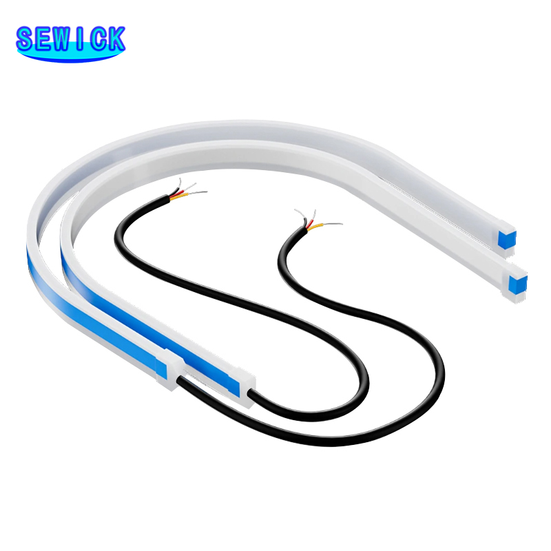 2PCS DRL Car Flexible LED Daytime Running Lights Turn Signal Lamp Headlight Waterproof 30cm 45cm 60cm White Red Yellow Blue