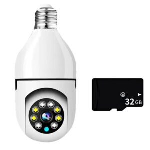 5G Bulb E27 Surveillance Camera Full Color Night Vision Automatic Human Tracking Zoom Indoor Security Monitor Wifi Camera