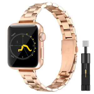 Slim Loop for Apple Watch Band 41mm 40mm 38mm Stainless Steel Chain Strap for iWatch Bracelet 9 8 7 6 5 SE 44mm 45mm Ultra 49mm