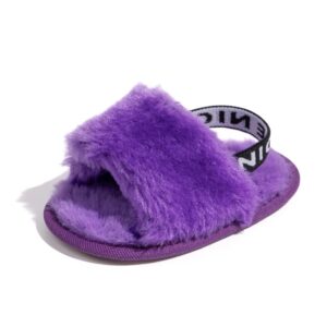 Meckior Spring Winter Baby Shoes Cute Indoor Baby Fluffy Slippers Infant Toddler Baby Boys Girls Shoes Sandals First Walker