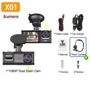 3-Channel Car DVR 1080P Dash Cam for Cars WIFI APP Video Recorder Dual Len Dashcam Rear View Camera for Vehicle Car accessory