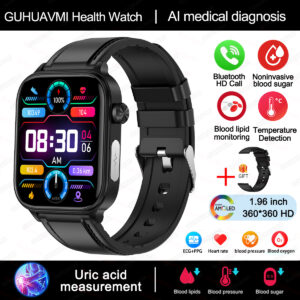New Medical Grade ECG+PPG+HRV Smart Watch Precise Blood Sugar Blood Lipid Uric Acid Body Temperature Bluetooth Call Health Watch