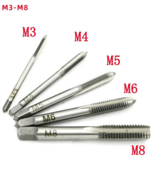 Adjustable Silver T-Handle Ratchet Tap Holder Wrench with 5pcs M3-M8 3mm-8mm Machine Screw Thread Metric Plug T-shaped Tap