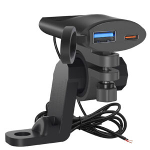 USB Motorcycle Charger Type-C +A Waterproof Fast Charger Socket Adapter Handlebar Mounting Bracket Charger 12V/24V Motorcycle