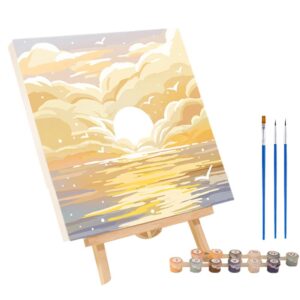 Frame Painting By Numbers Kits Abstract Sunset Landscape Modern Drawing Coloring By Numbers Acrylic Paint For Home Decor