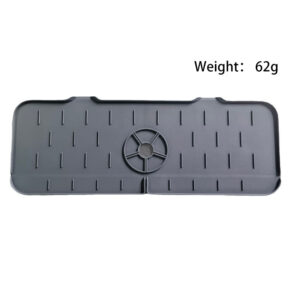 Silicone Kitchen Sink Splash Guard, Large Faucet Mat, Premium Draining Mat, Adjustable Faucet Protector for Kitchen & Bathroom